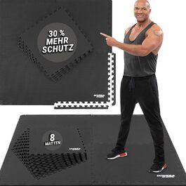 Підлогова захисна мат для спорту Miweba Sports BS50 8 частин 1,7 м² / BS100 18 частин 3,175 м² – пазлова мат-покриття для фітнесу, йоги, гімнастики, тренувань