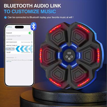 Боксерський тренажер з рукавичками, Bluetooth, 9 режимів, LED"