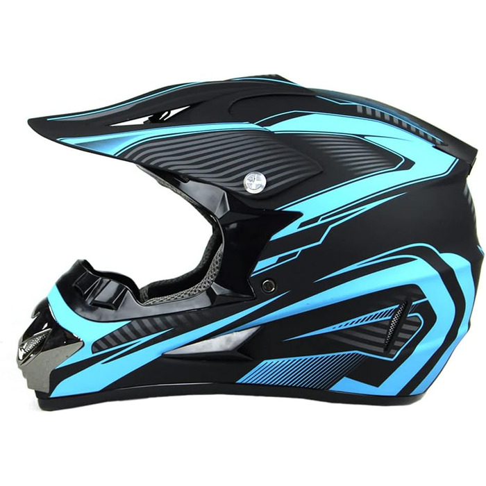 Мотошолом інтегральний для мотокросу, оффроуд, E-Bike, UTV, Downhill, DH, синій, розмір L, подарунок