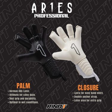 Воротарські рукавички Rinat Aries Nemesis Pro для дорослих, білі, розмір 7