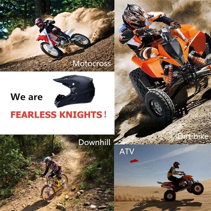 Дитячий мотокросовий шолом Fullface MTB з ABS, універсальний мотоциклетний шолом для чоловіків і жінок, для даунхілу, ATV, у комплекті з окулярами і рукавичками