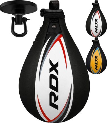 Набір шкіри для дорослих RDX Boxing Bulb, підвіс для спідболу з кронштейном, професійний боксерський боксерський мішок, тренувальне обладнання для тренування боксу з боксу зі швидкісним м'ячем білий/червоний