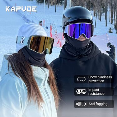 Окуляри KAPVOE UV400 Anti-Fog фотохромні гірськолижні (03 Blue Lens)