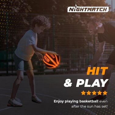 Баскетбольний м'яч NIGHTMATCH зі світлодіодами, розмір 7, водонепроникний