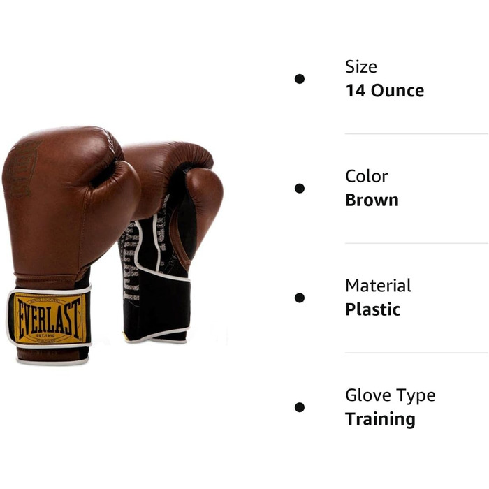 Рукавички Everlast 1910 Classic Training унісекс, коричневі, 14 унцій