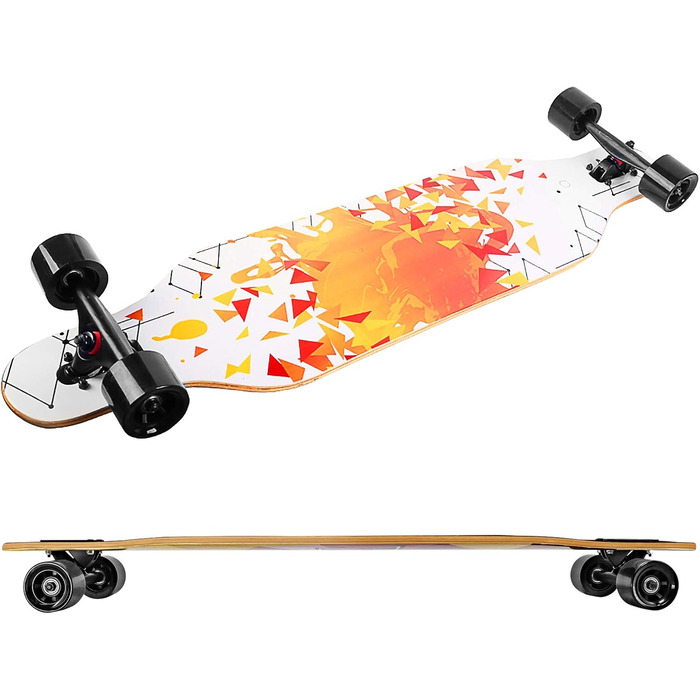 Скейтборд OUDEW Longboard, 41 дюйм, 8 шарів канадського клена Drop Through Longboards для дітей, хлопчиків, дівчаток, підлітків, початківців