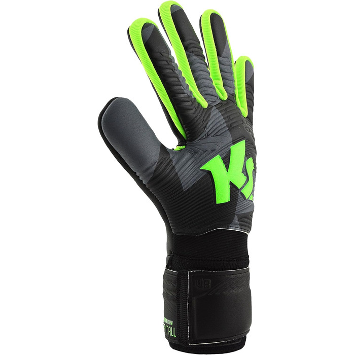 Воротарські рукавички KEEPERsport Varan8 Zone NC без захисту пальців, футбольні унісекс рукавички, 3 мм Black Claw, нова застібка, розміри 4-11