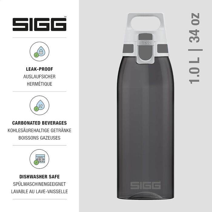 Пляшка SIGG Tritan 1 л - газована, без BPA, можна мити в посудомийці