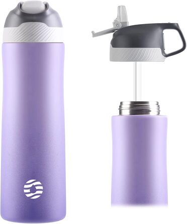 Термобутилка FEIJIAN FJbottle 550 мл з щіткою, фіолетова, нержавіюча сталь