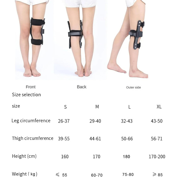 Коректор гіперекстензії колінного суглоба CHANGLKJ, фіксований бандаж на коліно, медіальна підтримка гіперекстензії колінного суглоба, ширші, товстіші ремені та ходьба без ковзання, адаптується до вигину коліна, для правильного