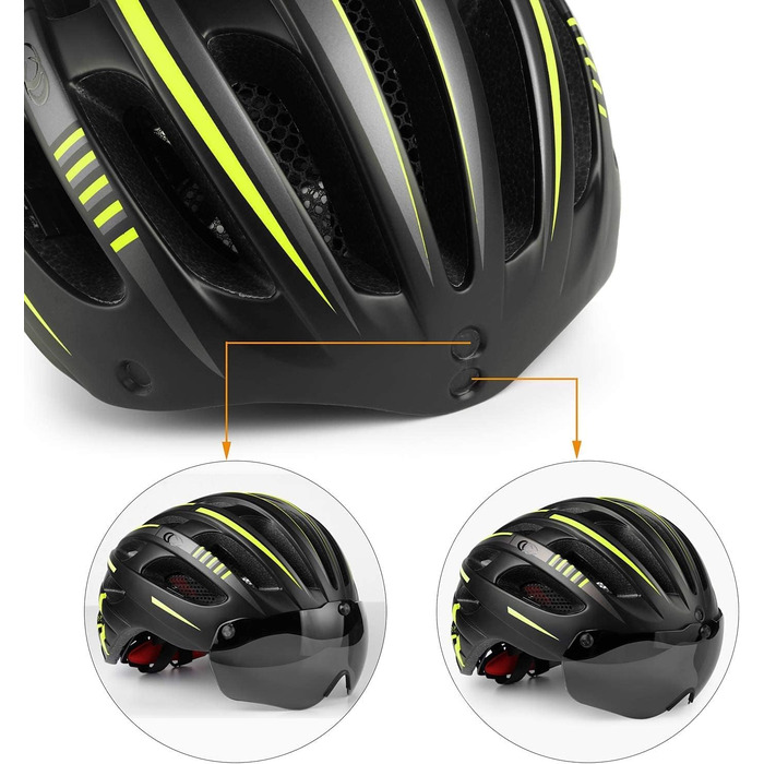 Велосипедний шолом Shinmax з візором, USB-ліхтарем, захистом від УФ, для дорослих, легкий, регульований, для MTB і шосе