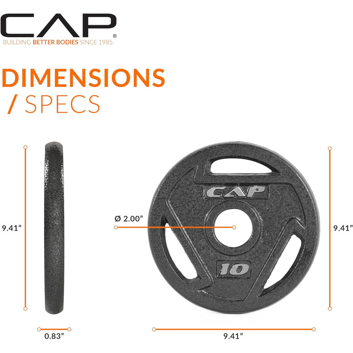 Набір ваг CAP Olympic Grip 4.5кг, 4 шт., чорний