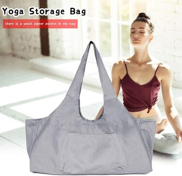 Сумка на блискавці Yoga Atte Bag велика, великої місткості для жінок і жінок, портативна полотняна сумка для йоги All-in-One Yoga Atte Bag IT Bags (M, сірий)