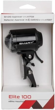 Світлодіодна фара для електровелосипеда Smart Unisex Elite 100, чорна, універсальний розмір, для дорослих