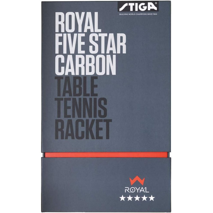 Ракетка для настільного тенісу STIGA Royal 5 зірок Pro Carbon, чорна/червона одиночна