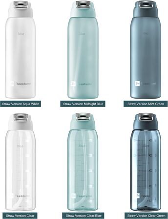 Прозора пляшка для води з трубочкою, BPA-free Tritan, 850 мл, з часовими мітками, для офісу, школи, спортзалу та тренувань