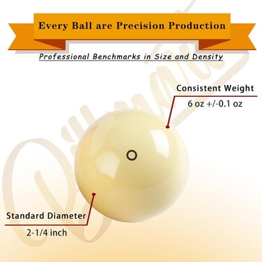 Більярдні кулі Аксесуари для більярдного столу 2-1/10,2 см Розмір правила 16 Більярдні кулі Більярдний набір (Tournament Premium)