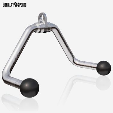 GORILLA SPORTS® рукоятки для кросовера: широкий ричаг, гриф для біцепса і трицепса, SZ-гриф, латтяг, з обертовим шарніром, нековзні, хромовані – аксесуари для тренажерів, тренажер передпліччя