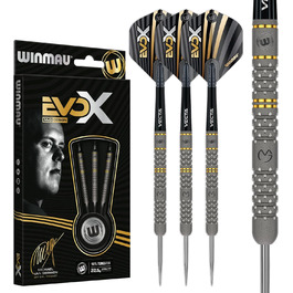 Дротики WINMAU Michael Van Gerwen MvG EvoX 22,5 г з крилами та хвостовиками, професійний набір для дартсу