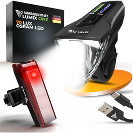 Набір велосипедних LED-ліхтарів MIVELO, StVZO, USB, водонепроникні, передній та задній світло, яскраве освітлення