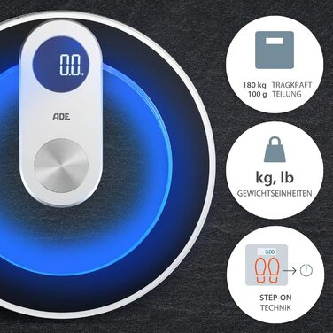 Ваги ADE Точний синє світлодіодне освітлення круглий 180 кг