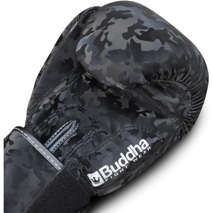 Боксерські рукавички Buddha Fight Wear для Муай Тай і кікбоксингу, тайські, високоякісна екошкіра, антибактеріальна підкладка, посилені шви, різні дизайни