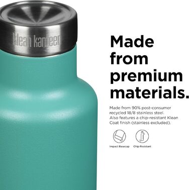 Чоловіча класична пляшка для води Klean Kanteen Vi (одного розміру, порцеляновий зелений)