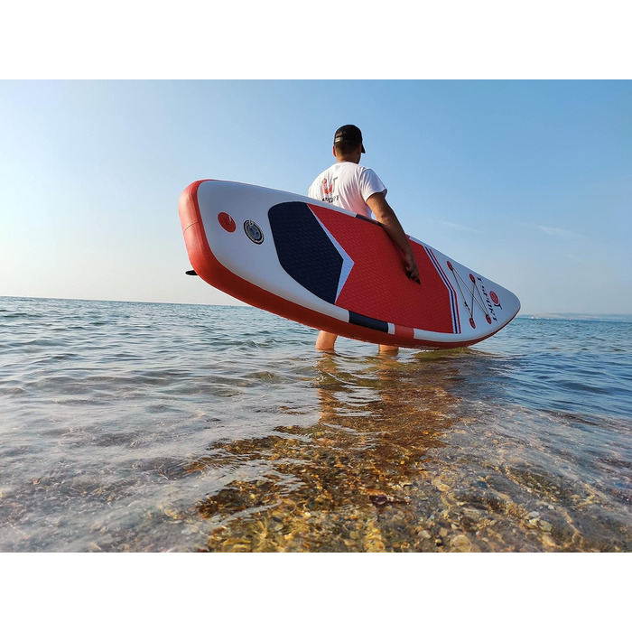 Надувна SUP-дошка для веслування стоячи 320×81×15 см з веслом, насосом і аксесуарами, універсальна для всіх рівнів, міцний серфборд