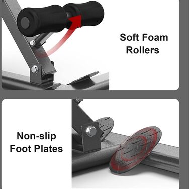 Багатофункціональний римський стілець, Лава для сидіння, Лава з обтяженнями, Тренажерний зал, Домашній Гіперекстензія Римський стілець, Силові тренування, Фітнес, Машина для спалювання жиру (чорний)