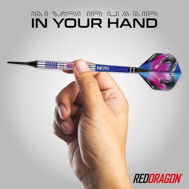 Дартси Red Dragon Peter Wright Snakebite Rainbow Mamba 18 г, 90% вольфрам, софт-тіп, з насадками Snakebite та карткою Checkout