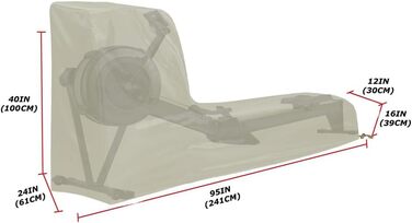 Захисний чохол гребного тренажера, Чохол для гребного тренажера Чохол для гребного тренажера водонепроникний пилонепроникний, стійкий до подряпин, стійкий до ультрафіолетового випромінювання (241 x 61 x 100 см)