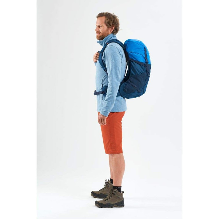 Туристичний рюкзак VAUDE Brenta 30 л, водовідштовхувальний, з дощовиком, для жінок і чоловіків, зручний, з відділеннями, синій