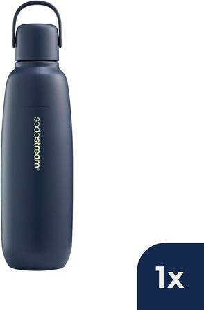 Металева пляшка SodaStream Fizz&go COOL 0,9 л, сумісна з Duo, E-Duo, Terra, для газованої води, тримає температуру до 12 годин, можна мити в посудомийній машині, BPA-free