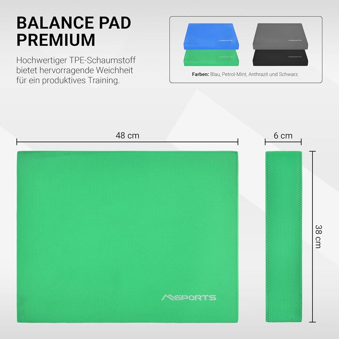 Преміум - в т.ч. Balance - Exercise Poster - Тренування рівноваги та тренування координації (Petrol-Mint)