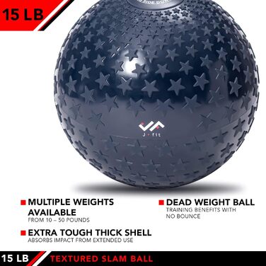 JFIT м'яч для метання Slam Ball, для силових і кардіо тренувань, пліометрії та зміцнення корпусу