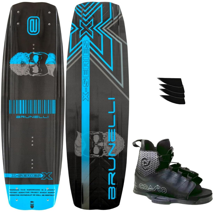 Набір вейкбордів BRUNELLI Carbon 138 см з дошкою COASTO Diamond Wakeboard синій