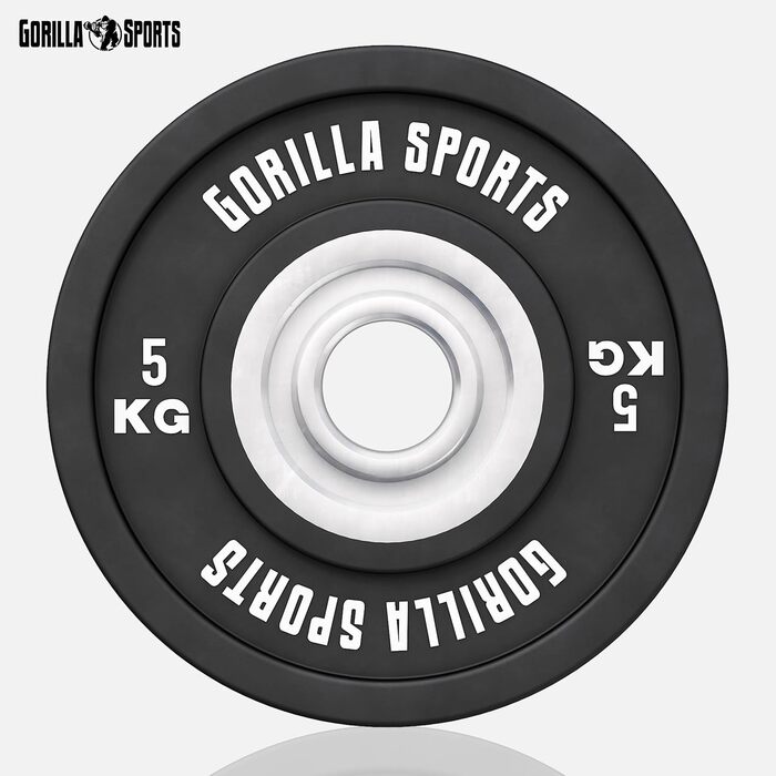 Бамперні пластини GORILLA SPORTS Olympia, 5-25 кг, чавунні, прогумовані