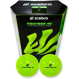 М'ячі ZCEBRA Pickleball 40 лунок Neon Green 6 уп. для приміщень