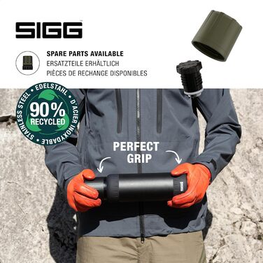 Термос SIGG Alpine Star 0.75 л – ізольована пляшка для напоїв, нержавіюча сталь 18/8, зелений, утримує тепло 20 годин, холод 72 години, для кемпінгу та подорожей, з чашкою, герметичний, без BPA