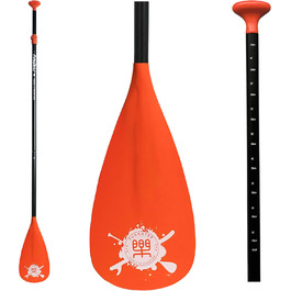 Весло для SUP FunWater, 3-складне, регульоване, легке, плаваюче, посилені нейлонові лопаті, для сапборда, помаранчеве