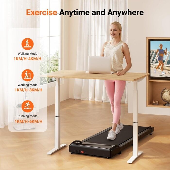 Безшумна бігова доріжка Walking Pad Dripex для дому, 120 кг, 1-6 км/год, 2.5 к.с., подвійна амортизація, міні-розмір, для домашнього офісу