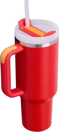 Термочашка STANLEY Quencher H2.0 з нержавіючої сталі, вакуумна, з кришкою та соломинкою, 1,2 л, для води, чаю, кави, смузі, колір Chili