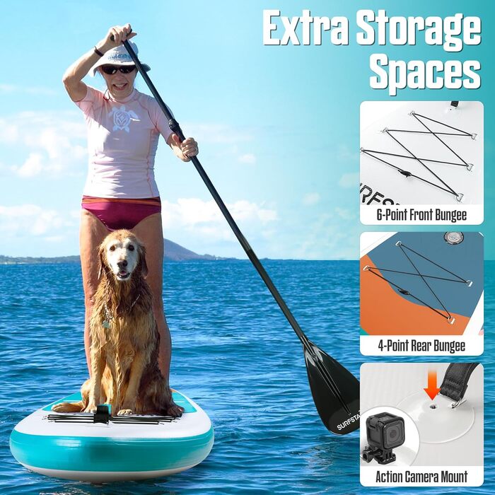 Надувна SUP-дошка Surfstar для дорослих з камеротримачем, ультраширока, зварна технологія, комплект аксесуарів, для всіх рівнів