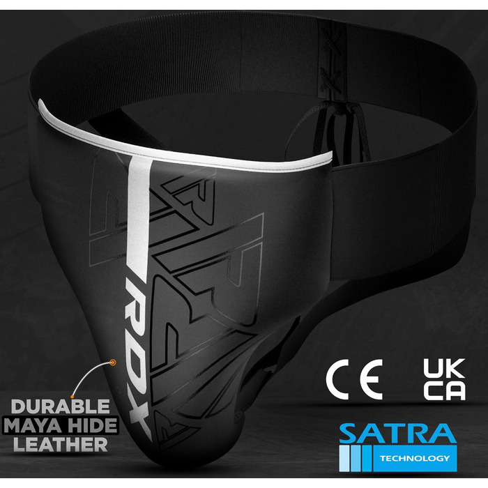 Чоловічий бокс Kapfsport, aya Hide Leather, Kara Захист яєчок anner Kickboxing A Abdomen Guard uay Thai, Захист паху en Protection, Deep Guard Тхеквондо Гандбол Карате Аксесуари (WHITE, XL)