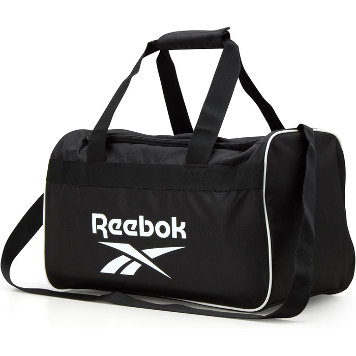 Сумка-дафл Reebok Warrior II чорна з логотипом, мала, унісекс, для подорожей, спорту та ручної поклажі