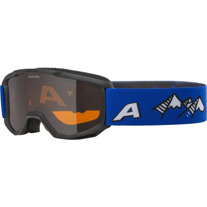 Окуляри ALPINA Kid Piney Ski Goggles, One Size, чорно-сині матові