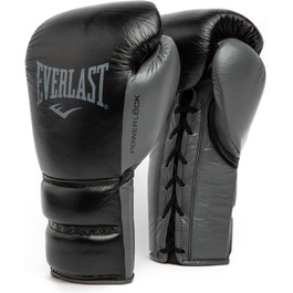 Боксерські рукавички Everlast Powerlock 2 Pro Lace 12 унцій Чорний