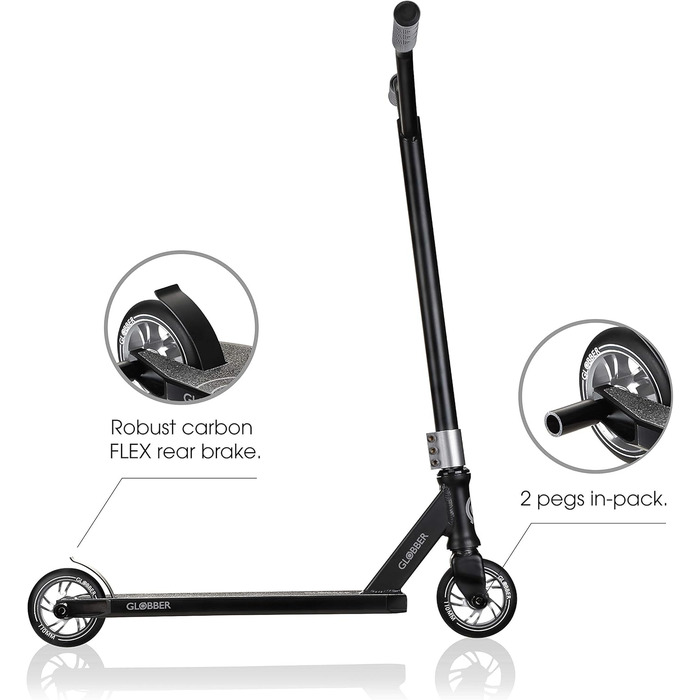 Молодіжний трюковий самокат Globber Unisex Gs 720 Kickscooter (не застосовується, чорно-сірий)