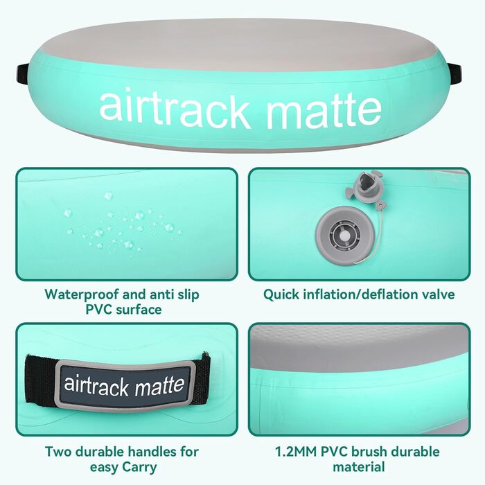 Надувний гімнастичний мат Airtrack Airspot, висота 20 см, діаметр 100/140 см, тумблінг барель для тренувань