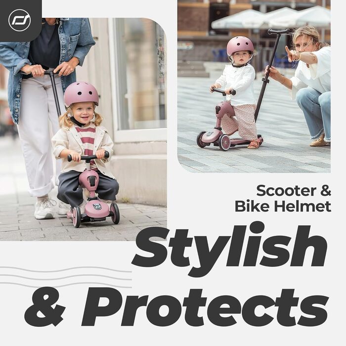 Дитячий шолом Scoot and Ride з регульованими ремінцями, матовий, розміри S/M, LED-світло, м'яка флісова підкладка